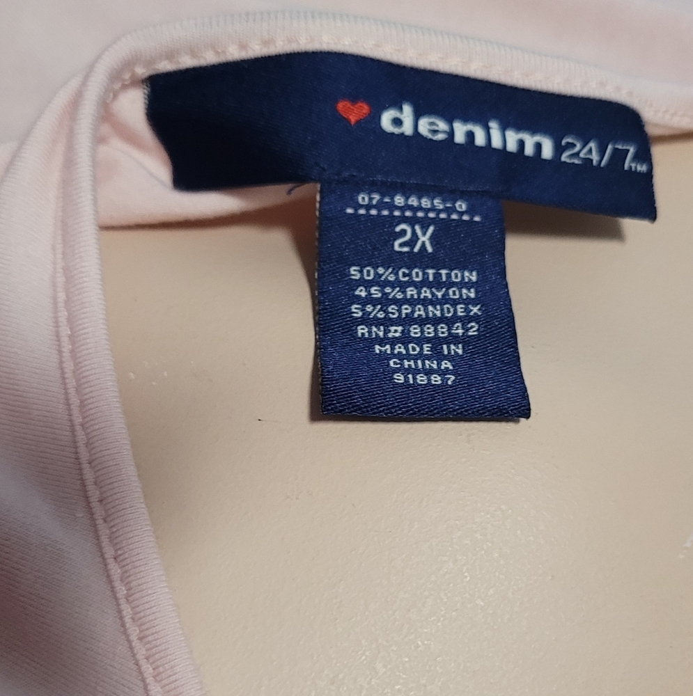 Denim 24/7 Light Pink Cold Shoulder Blouse - Picture 3 of 4